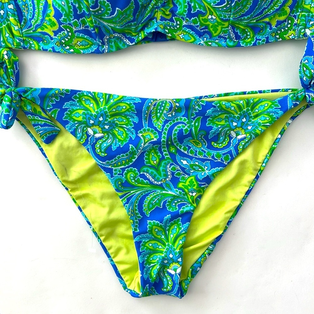CALZEDONIA COBEY Bikini Paisley Blue and Green Sz Small - Picture 4 of 7